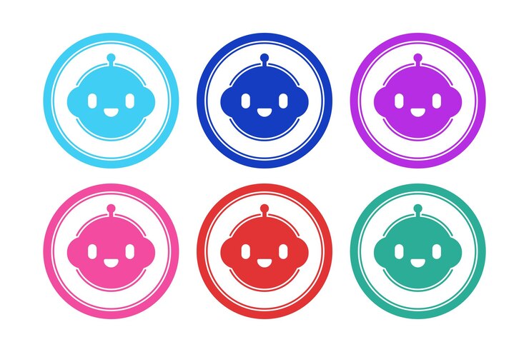 Vector gratuito robbot circle symbols set