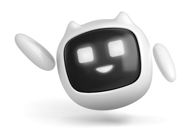 Robot de chat aislado sobre un fondo blanco