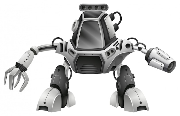 Un robot moderno en el fondo blanco