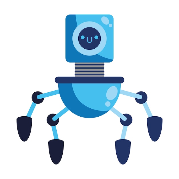 Vector gratuito un robot con tentáculos