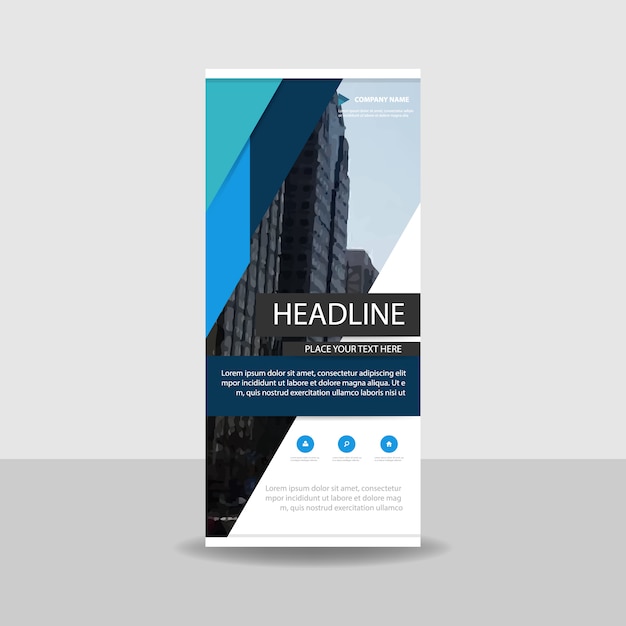 Vector gratuito roll up banner creativo azul