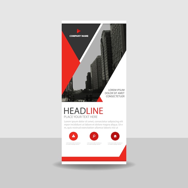 Roll up banner moderno rojo