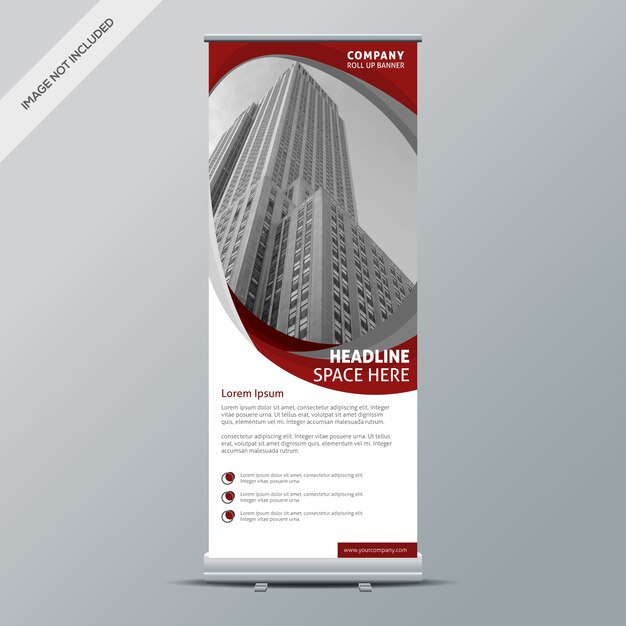 Roll up con diseño blanco y rojo