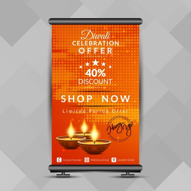 Roll up naranja con puntos para diwali