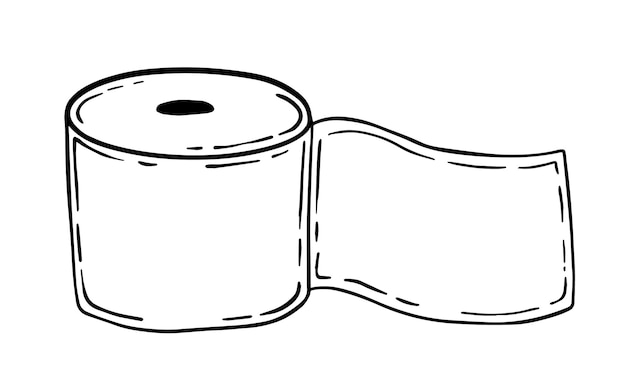 Rollo de papel higiénico higiene personal doodle lineal