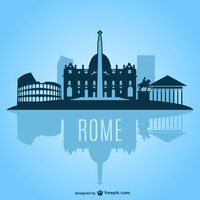 Vector gratis roma silueta de paisaje urbano