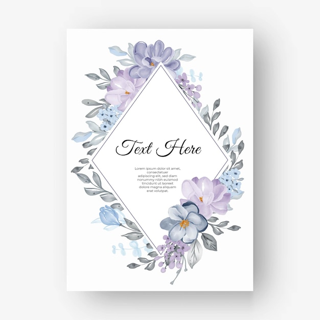 Vector gratuito rombo marco floral con flores lilas