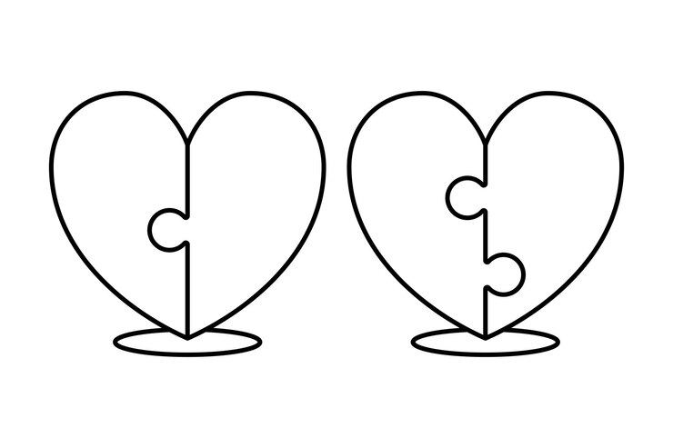 Vector gratuito el rompecabezas del corazón dos