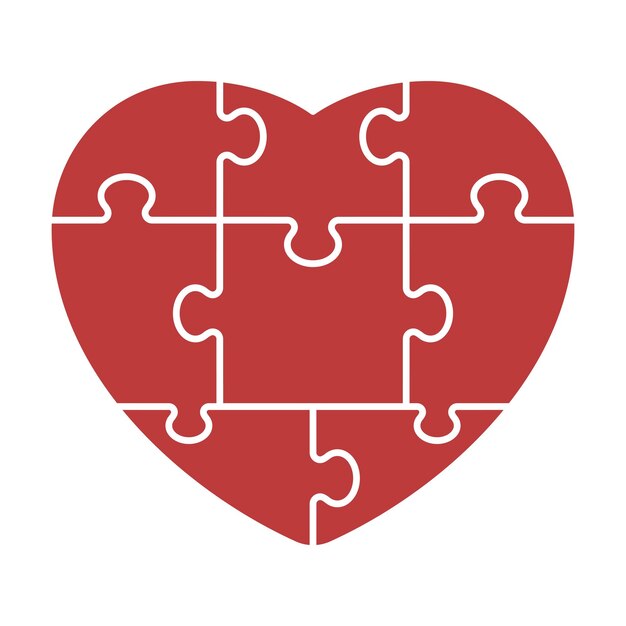 El rompecabezas del corazón rojo