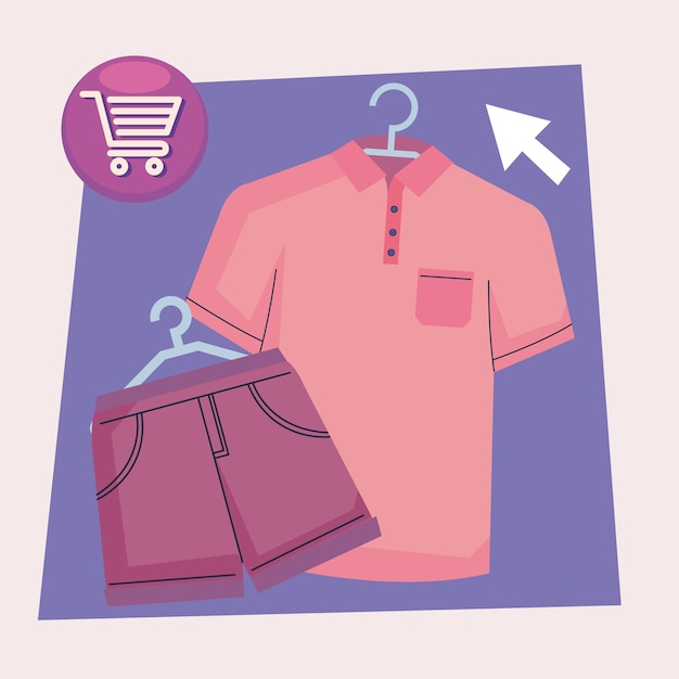 Vector gratuito ropa femenina y cursor del ratón.