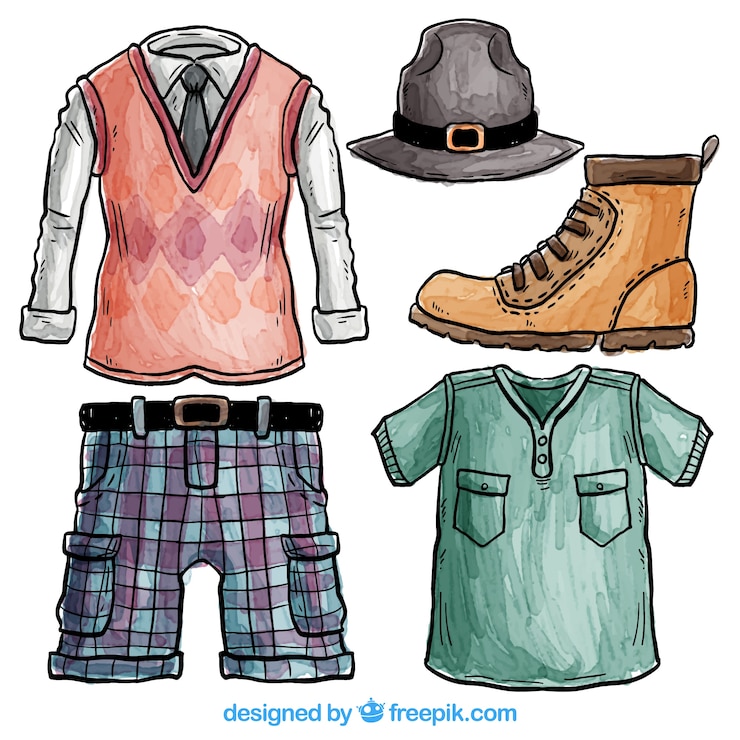 Vector gratuito ropa de hombres dibujada a mano