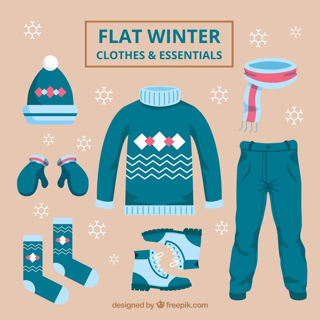 Ropa de invierno azul