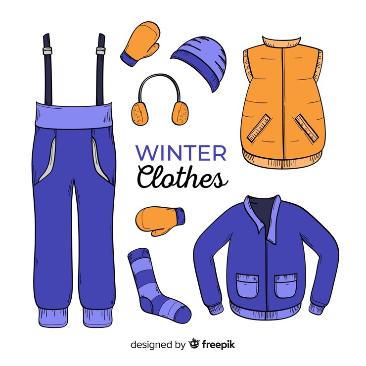 Vector gratuito ropa de invierno dibujada a mano