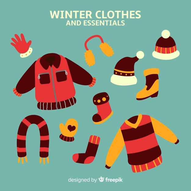 Ropa invierno dibujada a mano