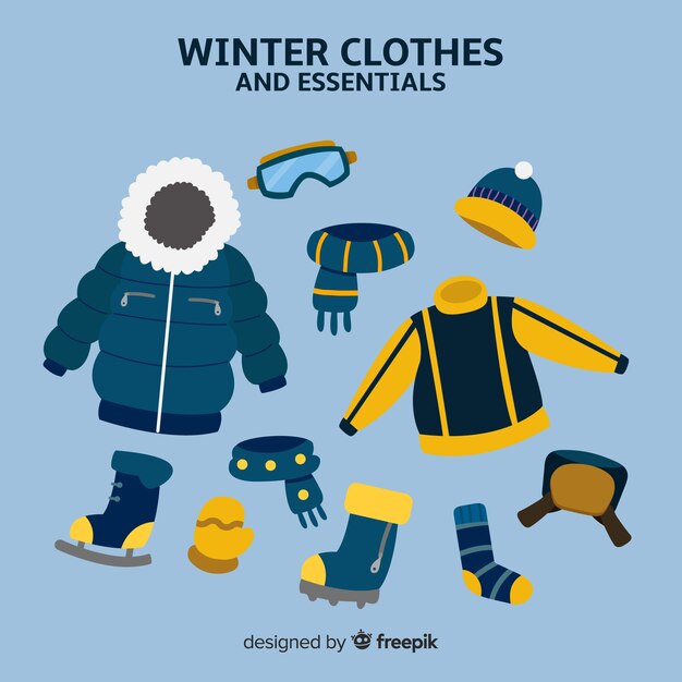 Ropa invierno dibujada a mano