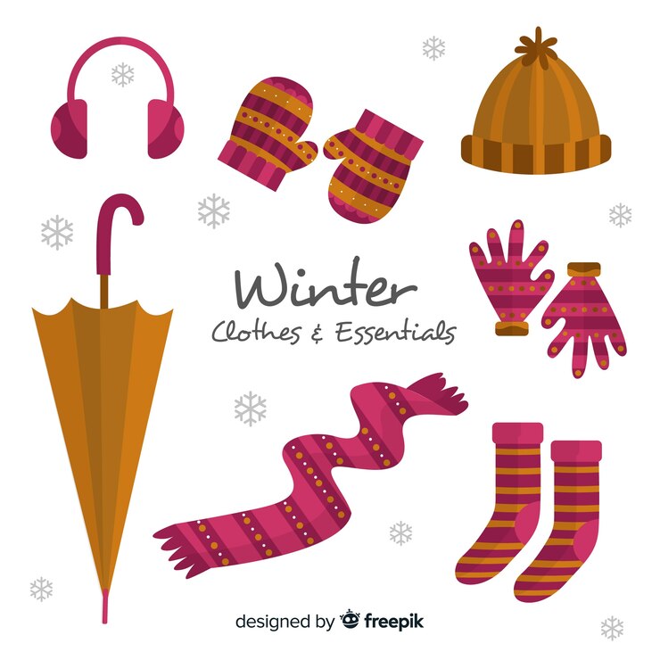 Vector gratuito ropa de invierno imprescindible