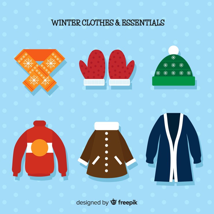 Vector gratuito ropa de invierno imprescindible