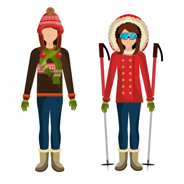Ropa de invierno, ropa y accesorios.