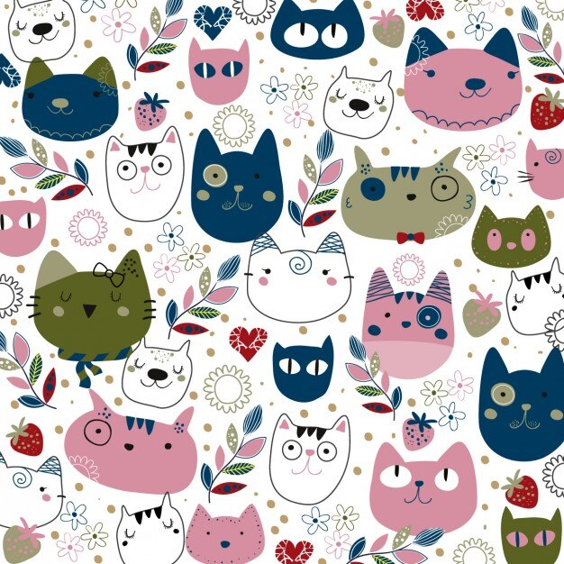 Rosa y gatos marino ilustración