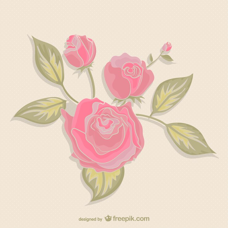 Vector gratuito las rosas rosadas