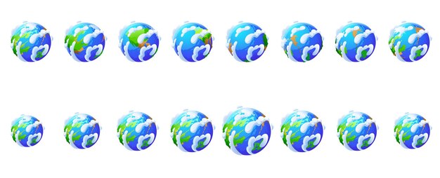 Rotación del globo terráqueo Iconos del planeta mundial