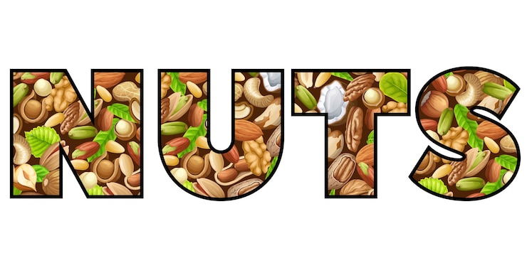 Vector gratuito rotulación de nueces