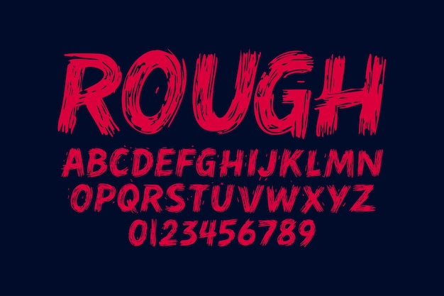 rough grunge and horror alphabet design