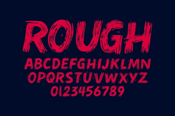 Vector gratuito rough grunge and horror alphabet design