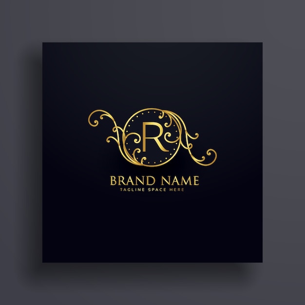 Vector gratuito royal letter r premium logo concept design