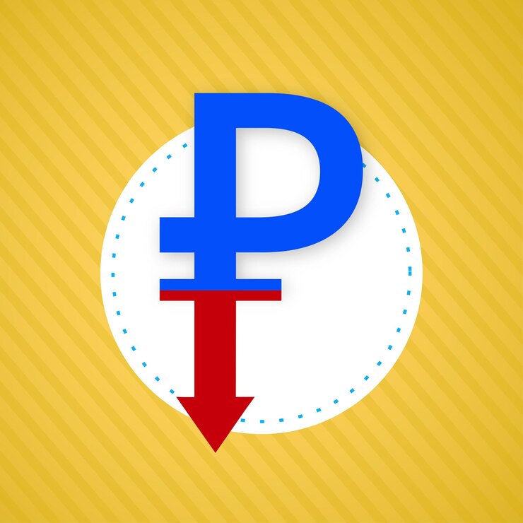 Vector gratuito rublo ruso amarillo azul rojo fondo social media diseño banner vector libre