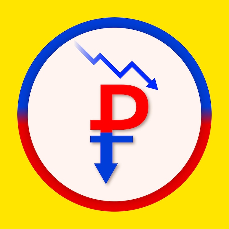 Vector gratuito rublo ruso amarillo rojo azul fondo social media diseño banner vector libre