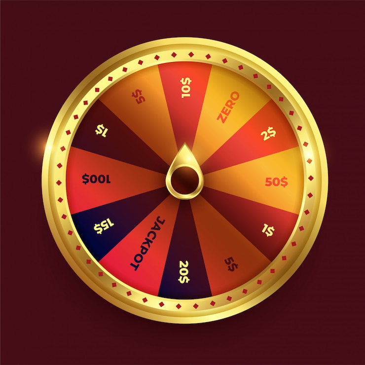 Vector gratuito rueda de la fortuna giratoria en color dorado brillante