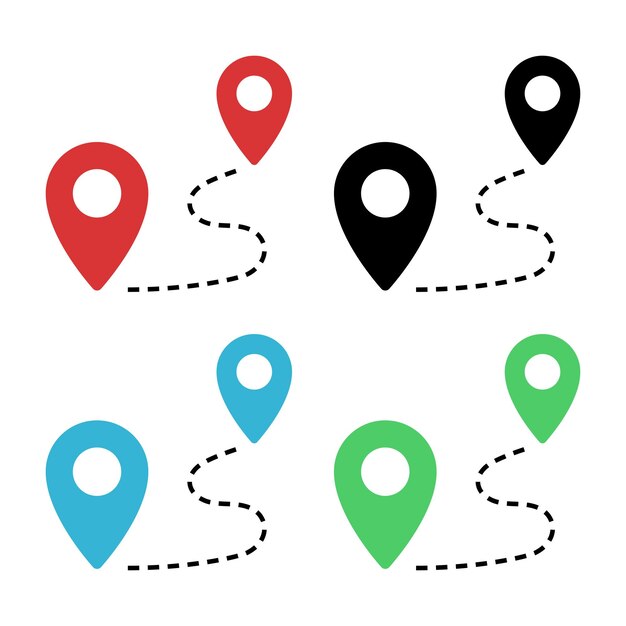 Ruta de pin de ubicación Estilos múltiples