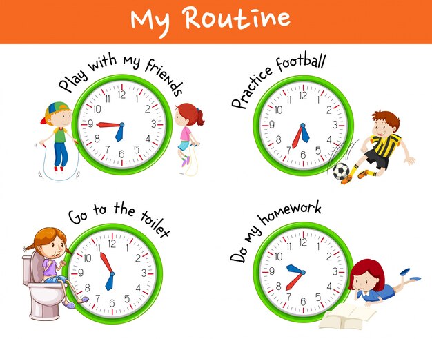 Rutinas diferentes para niños