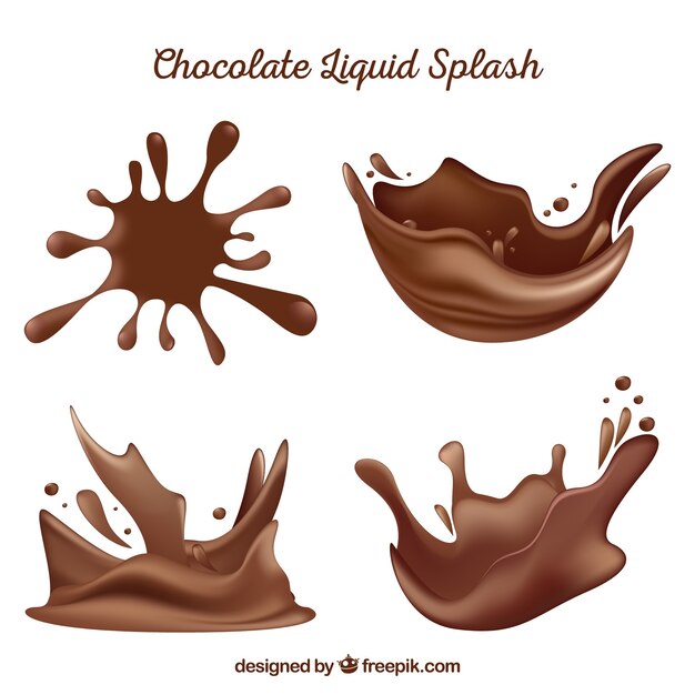 Sabrosa salpicadura de chocolate líquido en estilo realista
