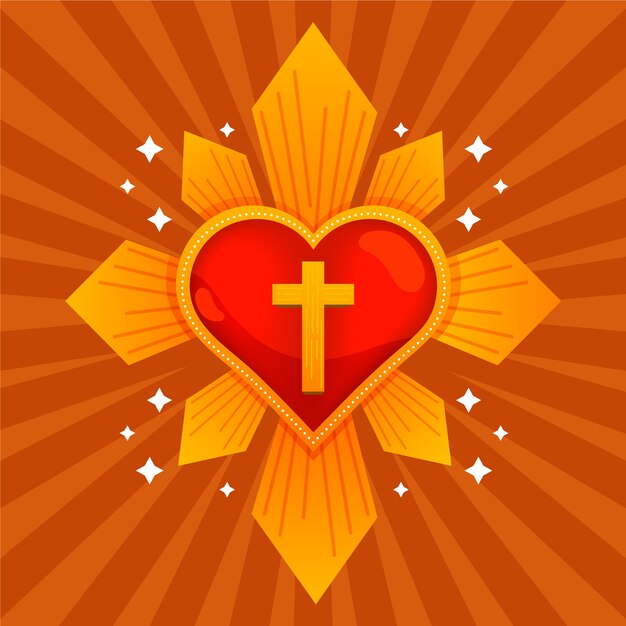 Sagrado corazón con cruz