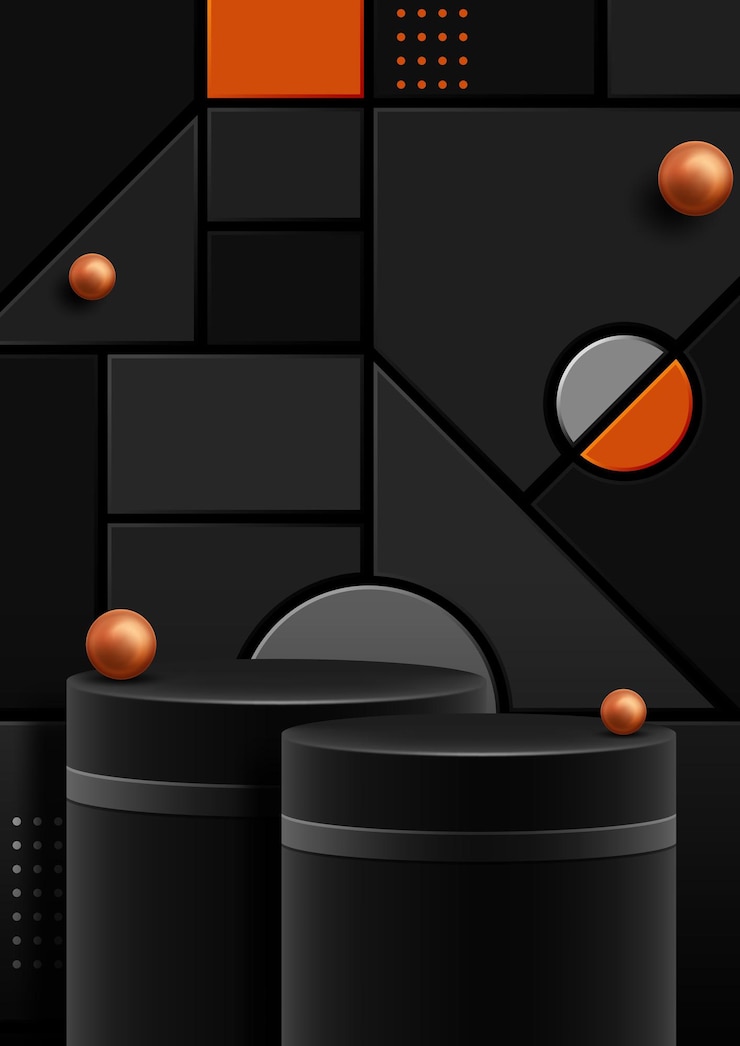 Vector gratuito sala 3d abstracta vectorial con soporte de cilindro de lujo o podio