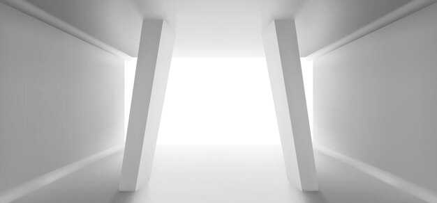Sala abstracta pasillo blanco espacio túnel sala