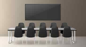 Vector gratuito sala de juntas para reuniones de empresa, conferencias y formación en la oficina de la empresa