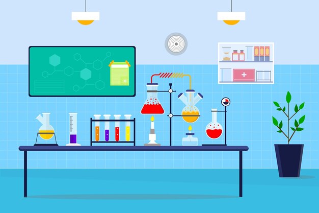 Sala de laboratorio plana