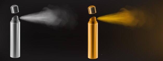 Salpicadura de niebla de aerosol de la botella de aerosol