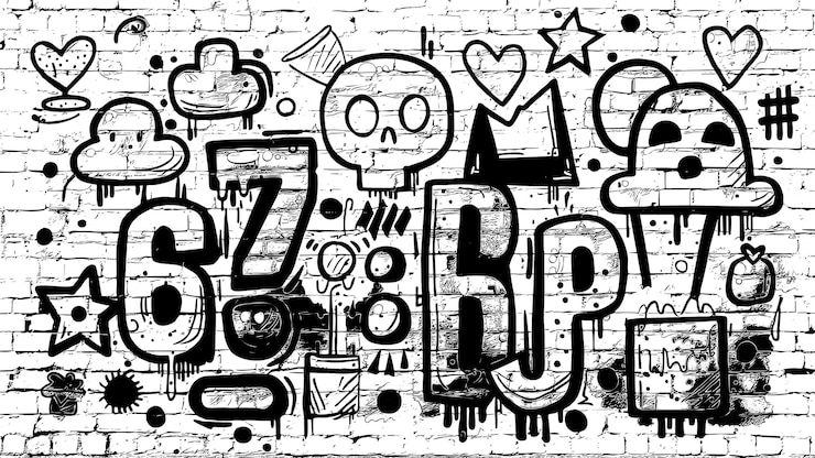 Vector gratuito salpicaduras de tinta en la pared del graffiti