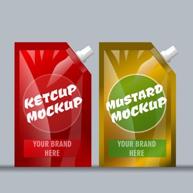 Vector gratuito salsas de kétchup y mostaza