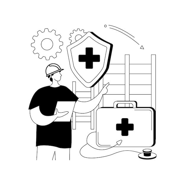 Salud ocupacional concepto abstracto ilustración vectorial Servicio ocupacional prevención de lesiones salud y seguridad de los empleados OSH evaluación del lugar de trabajo condiciones laborales seguras metáfora abstracta