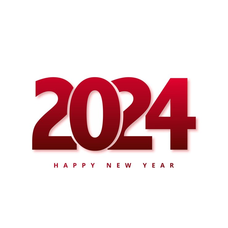 Vector gratuito saludando el feliz año nuevo 2024 fondo