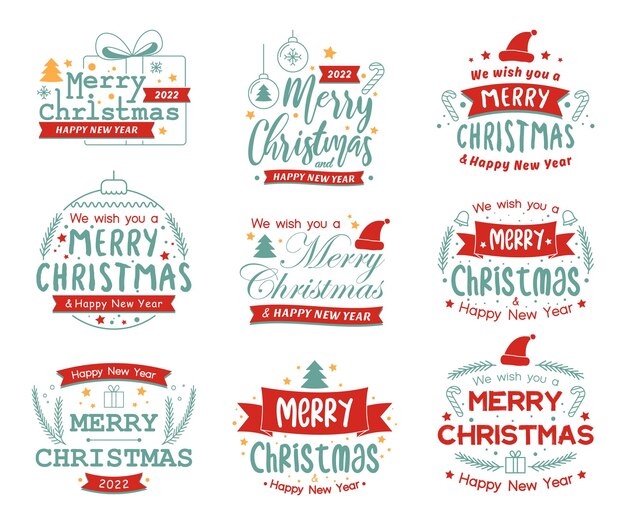 Saludo conjunto de letras de Navidad