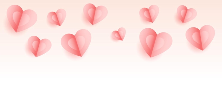 Vector gratuito saludo de corazones para el día de san valentín en papel