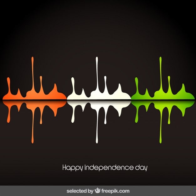 Vector gratuito saludo día independece tarjeta de la india con la pintura