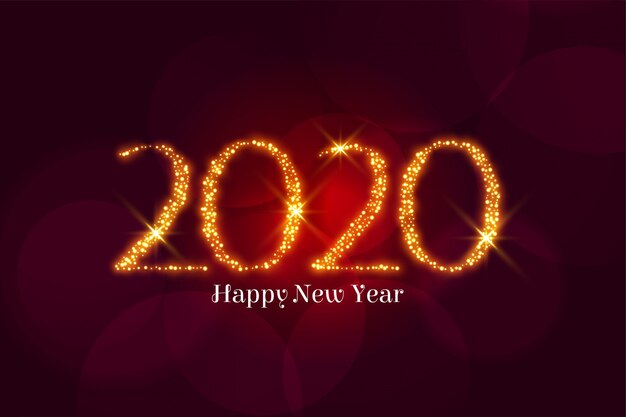 Saludo dorado feliz año nuevo 2020 saludo