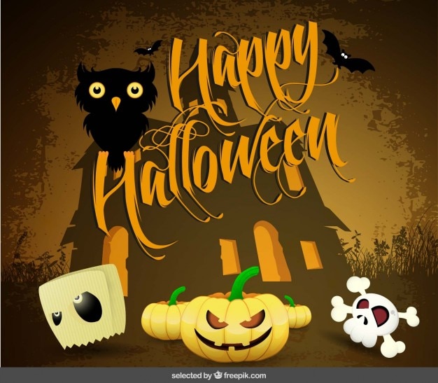 Vector gratuito saludo del feliz halloween